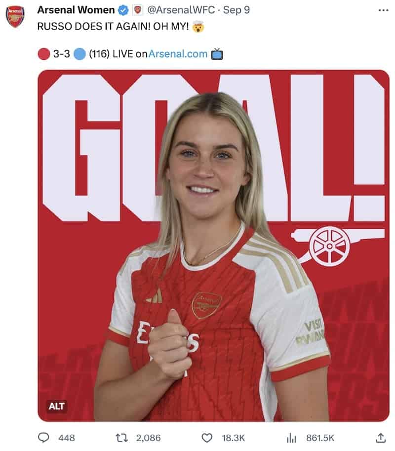 Alessia Russo comes to Arsenal's rescue