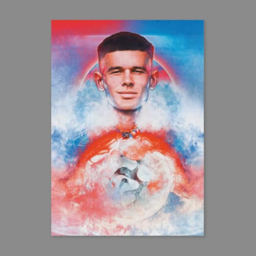 John Tregoning's artwork of Illan Meslier, from TSB 21/22, as a print