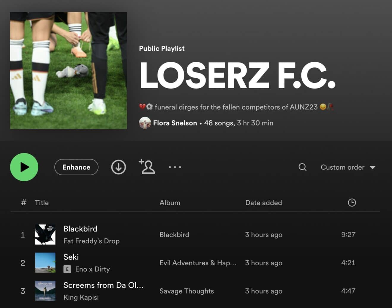 its a sad playlist for people who can't be winners