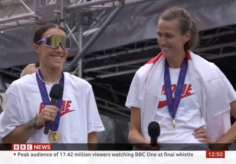 Lucy Bronze talking a big game in Trafalgar Square