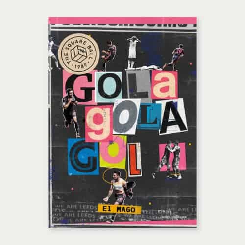 The cover of TSB 23-24 issue 3, celebrating Pablo's winner against Swansea with lettering to say 'Gola gola gol' and cutout pictures of Pablo scoring and celebrating