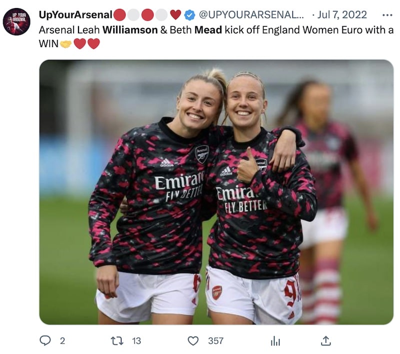 Lionesses in Arsenal gear