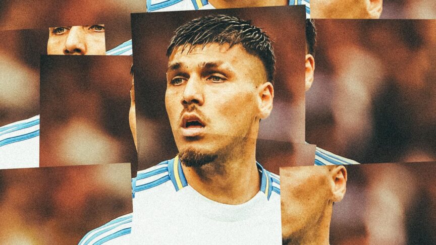 A collage of images of Joel Piroe's face, with the same expression on his face as he always has