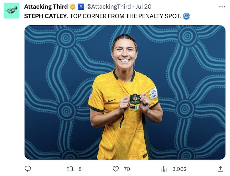 Steph Catley grinning