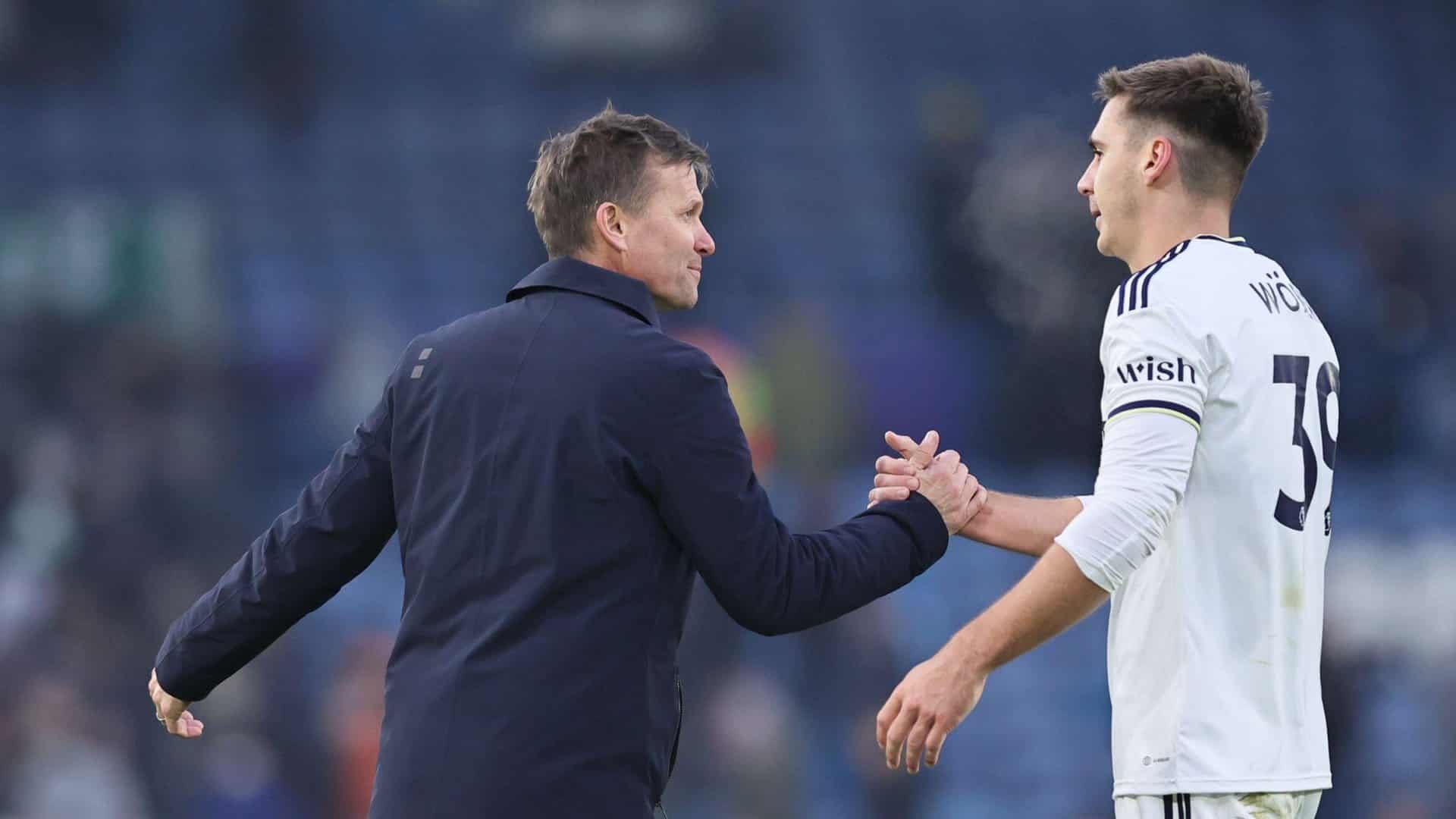 Jesse Marsch shaking hands with Max Wöber at the end of the Brentford game, and staring into his eyes. Sure seems glad he's here