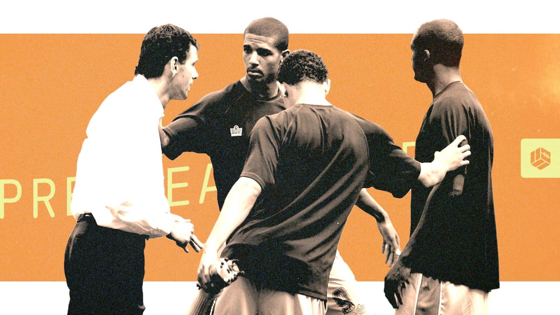Jermaine Beckford and the class of 2007 debating things with Gus Poyet