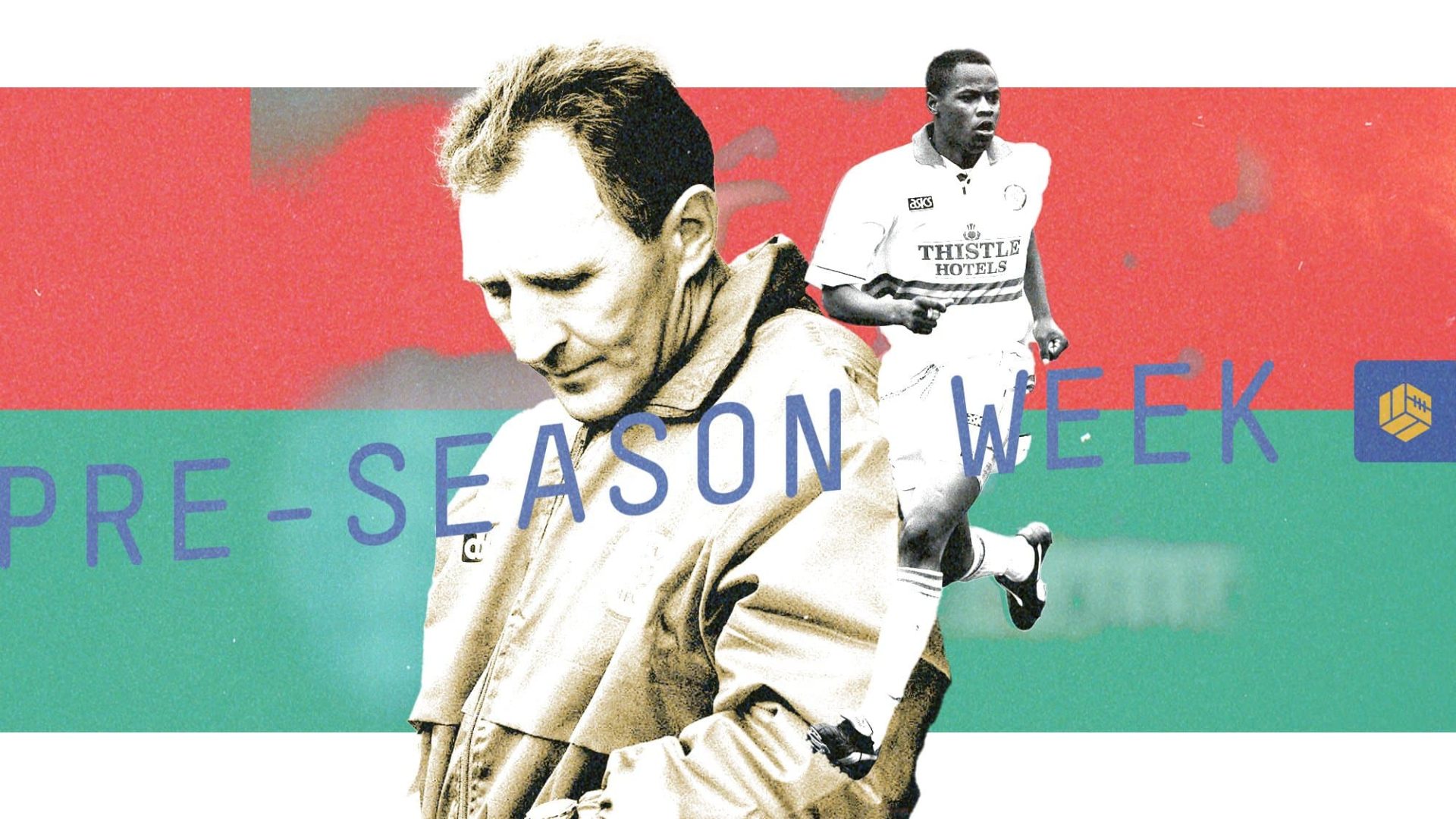 Howard Wilkinson and Phil Masinga on a red and green background