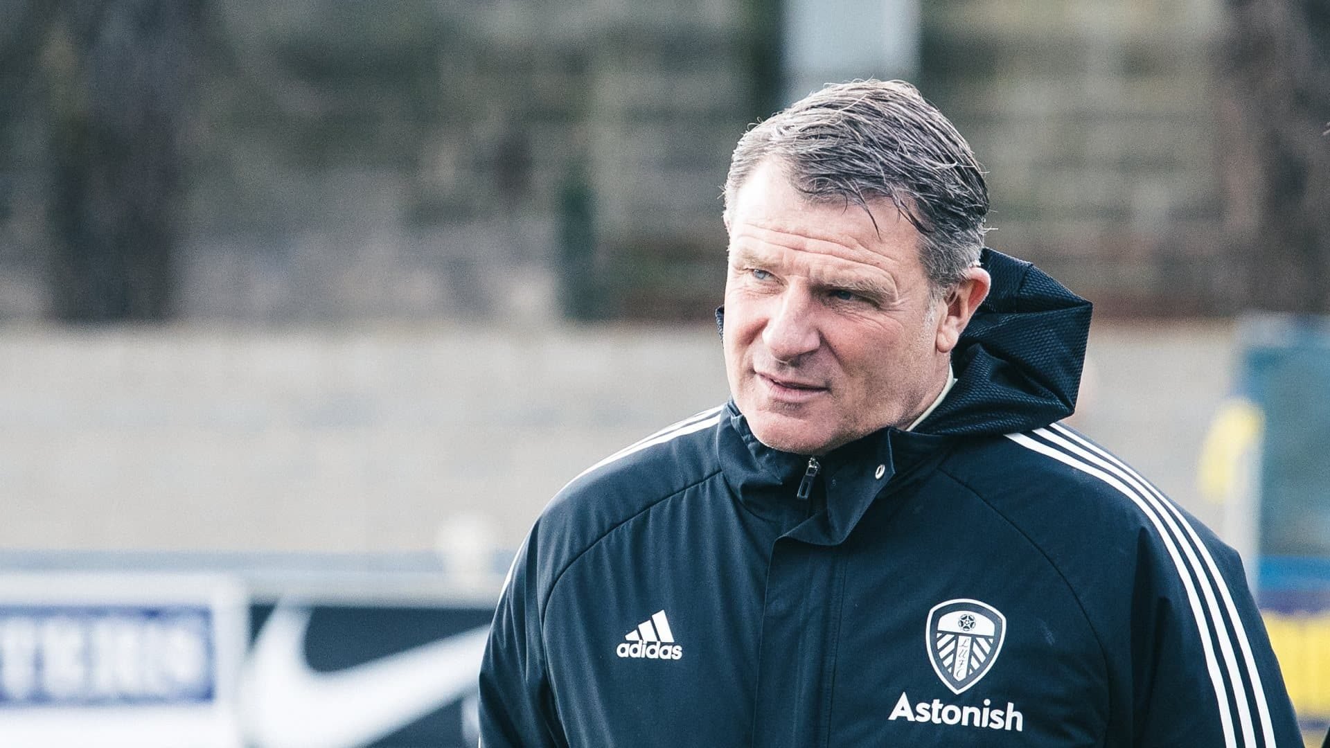 Rick Passmoor cocking a thoughtful eyebrow while managing Leeds last season