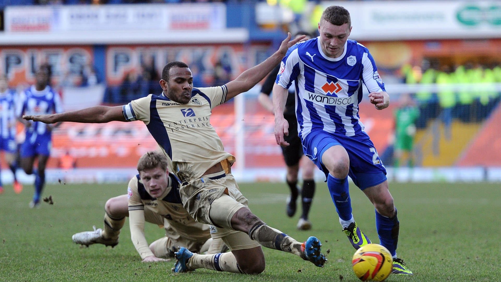 Rudy Austin and Marius Zaliukas getting nowhere near a Sheffield Wednesday player in the 0-6 of 2014