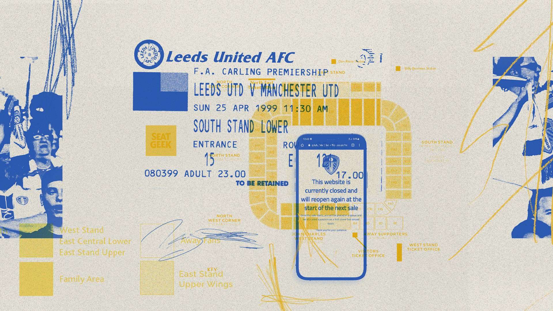 The highs and lows of buying Leeds tickets: a Scum ticket from 1999, and the familiar message the website has closed