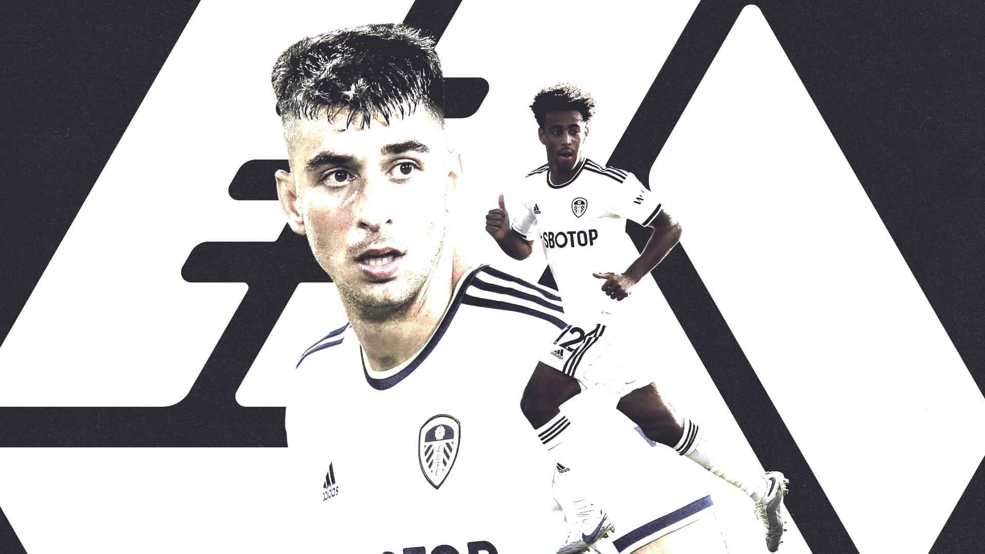 An image of a big Marc Roca and a little Tyler Adams against the backdrop of a black and white TSB logo