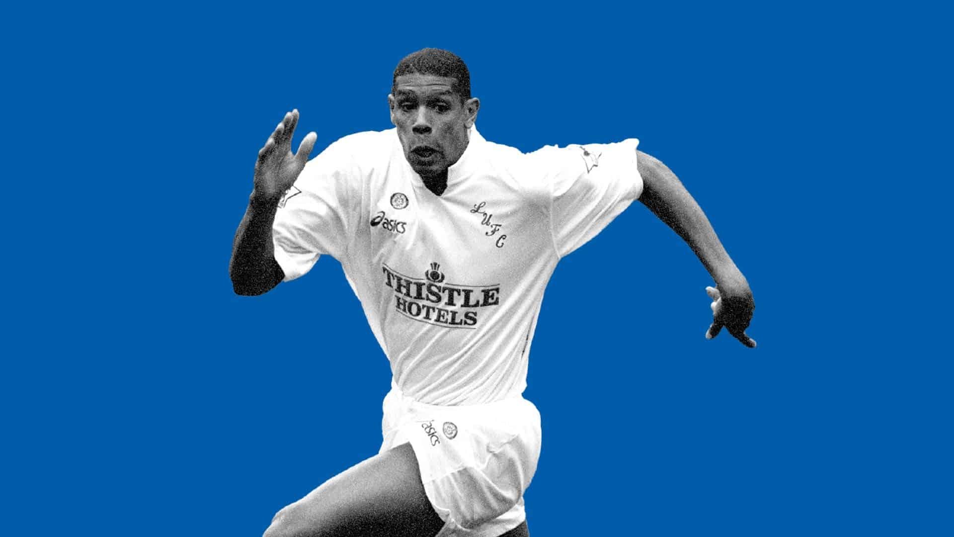 Carlton Palmer in the all white 1996 Thistle Hotels kit