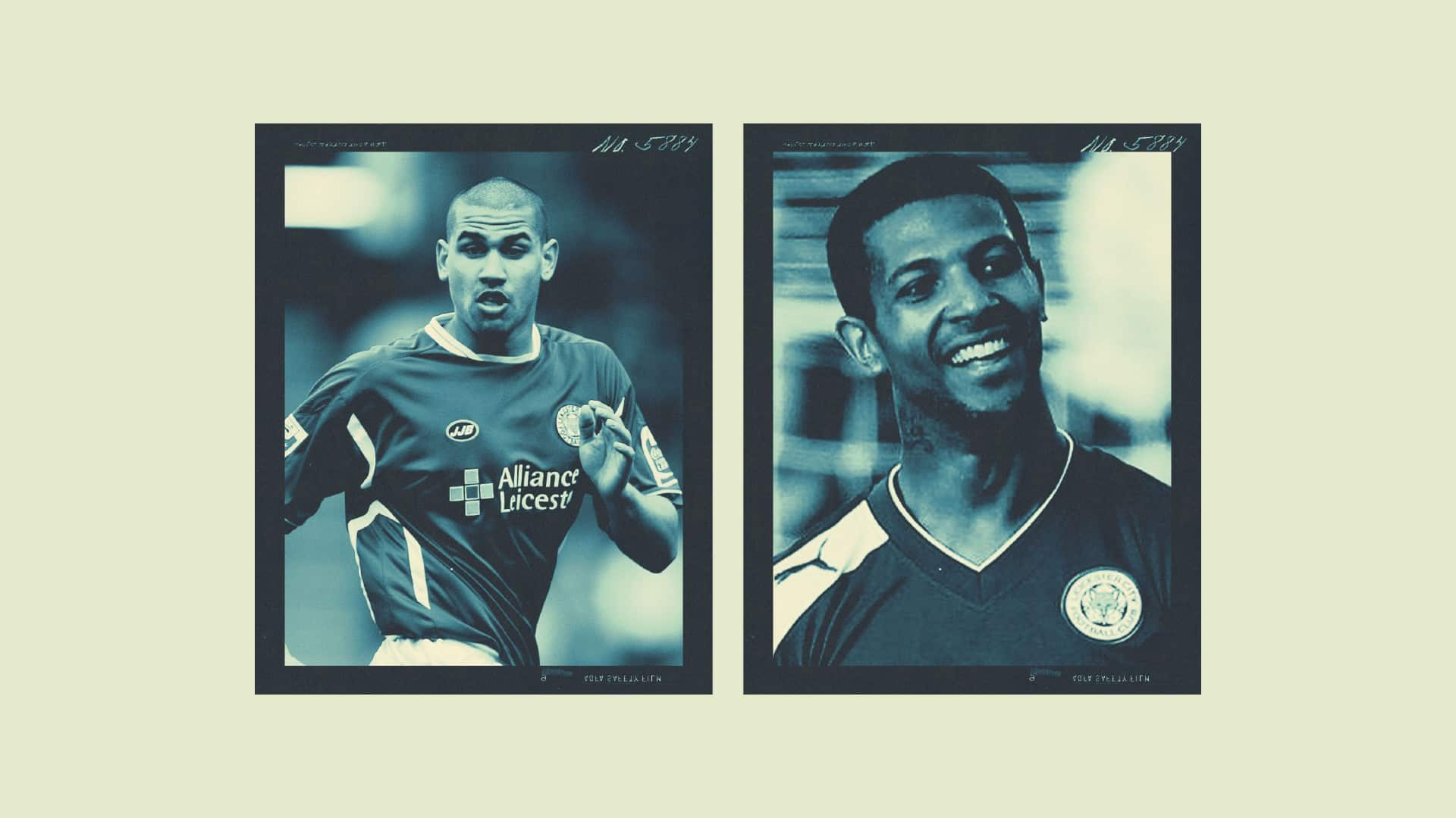 Paddy Kisnorbo and Jermaine Beckford, wearing Leicester shirts, which isn't right is it