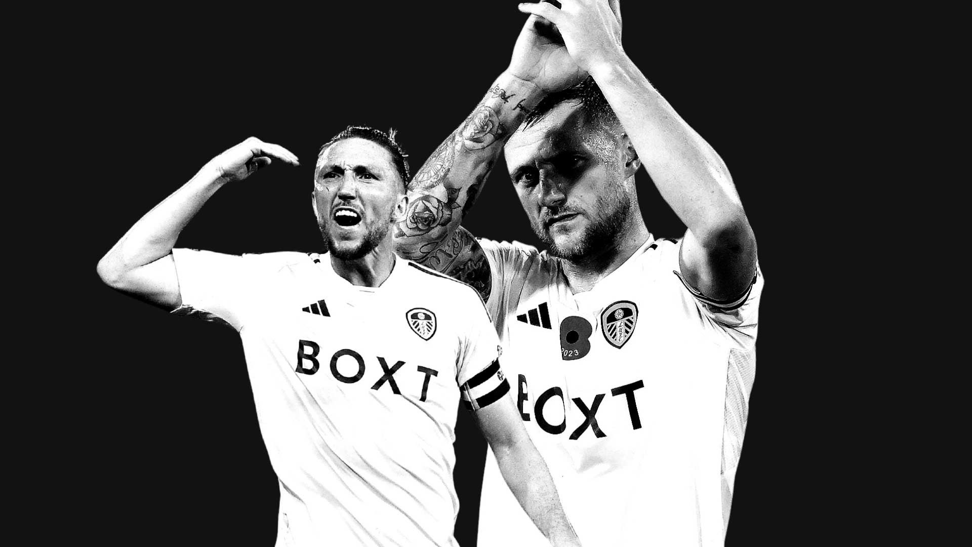Luke Ayling angrily celebrating his goal against West Brom earlier this season, and Liam Cooper applauding the fans. Can we be their mates?