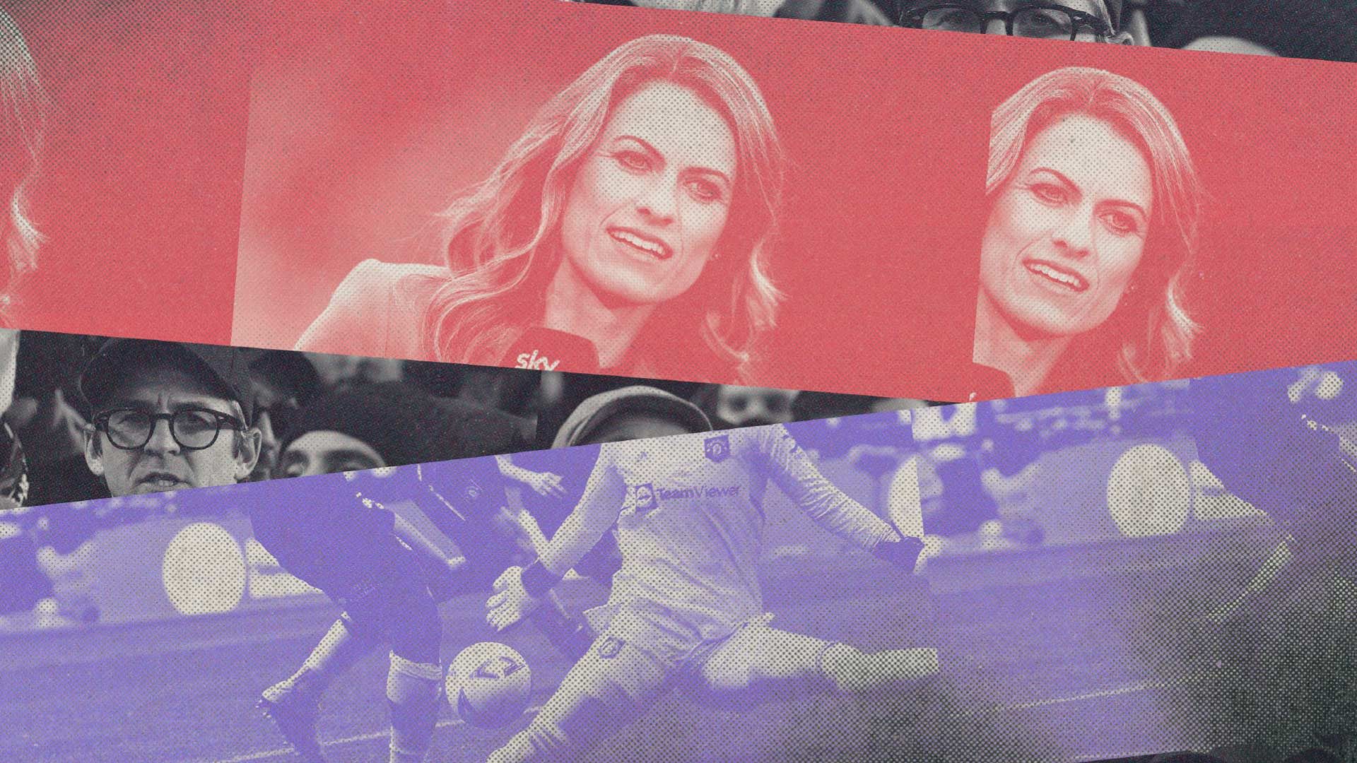 A collage of Karen Carney (awful pundit), Joey Barton (awful human being), and Mary Earps (awful football club, but we'll let her off 'cos she's ace)