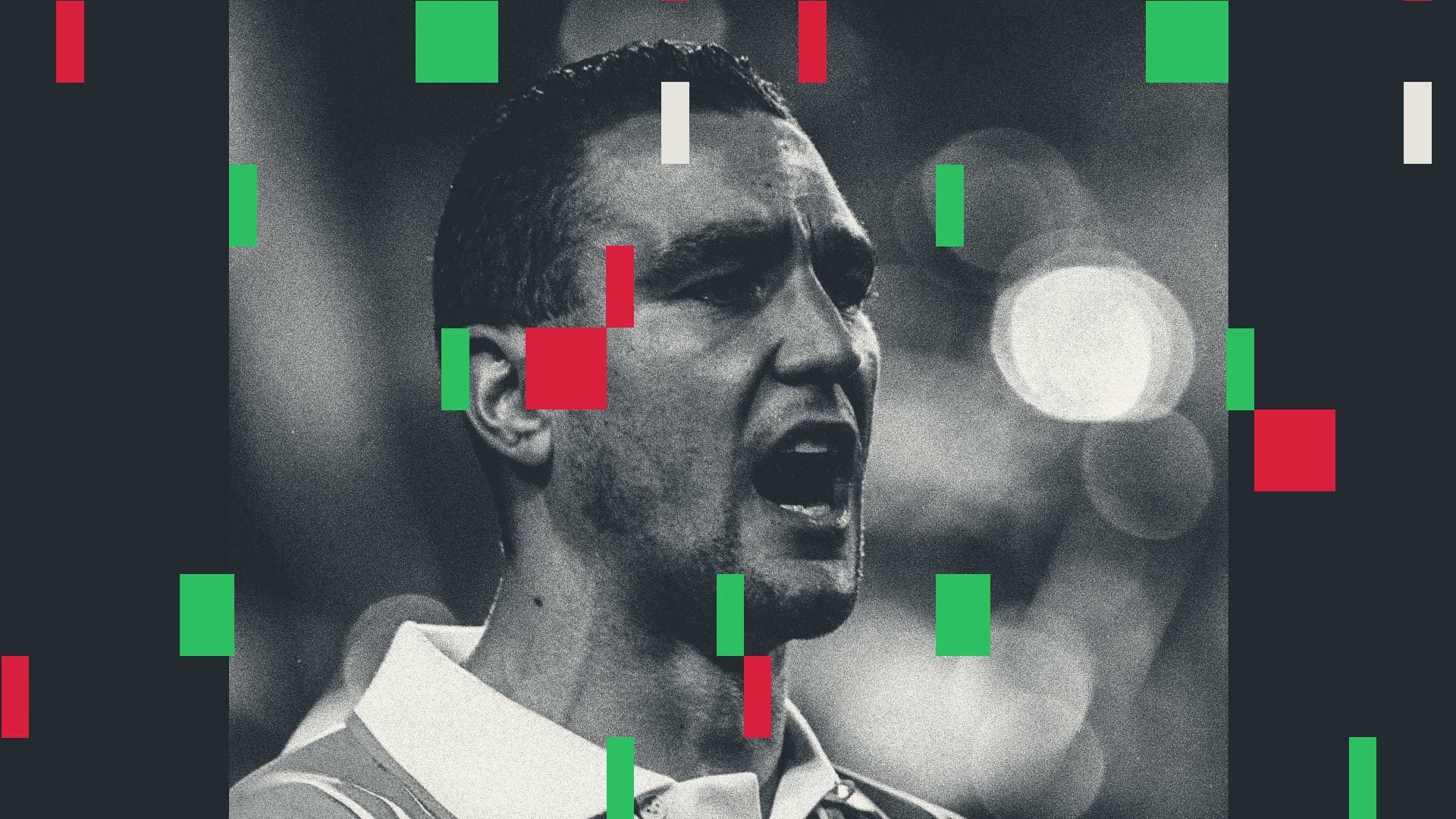 Vinnie Jones singing the national anthem in a Wales kit