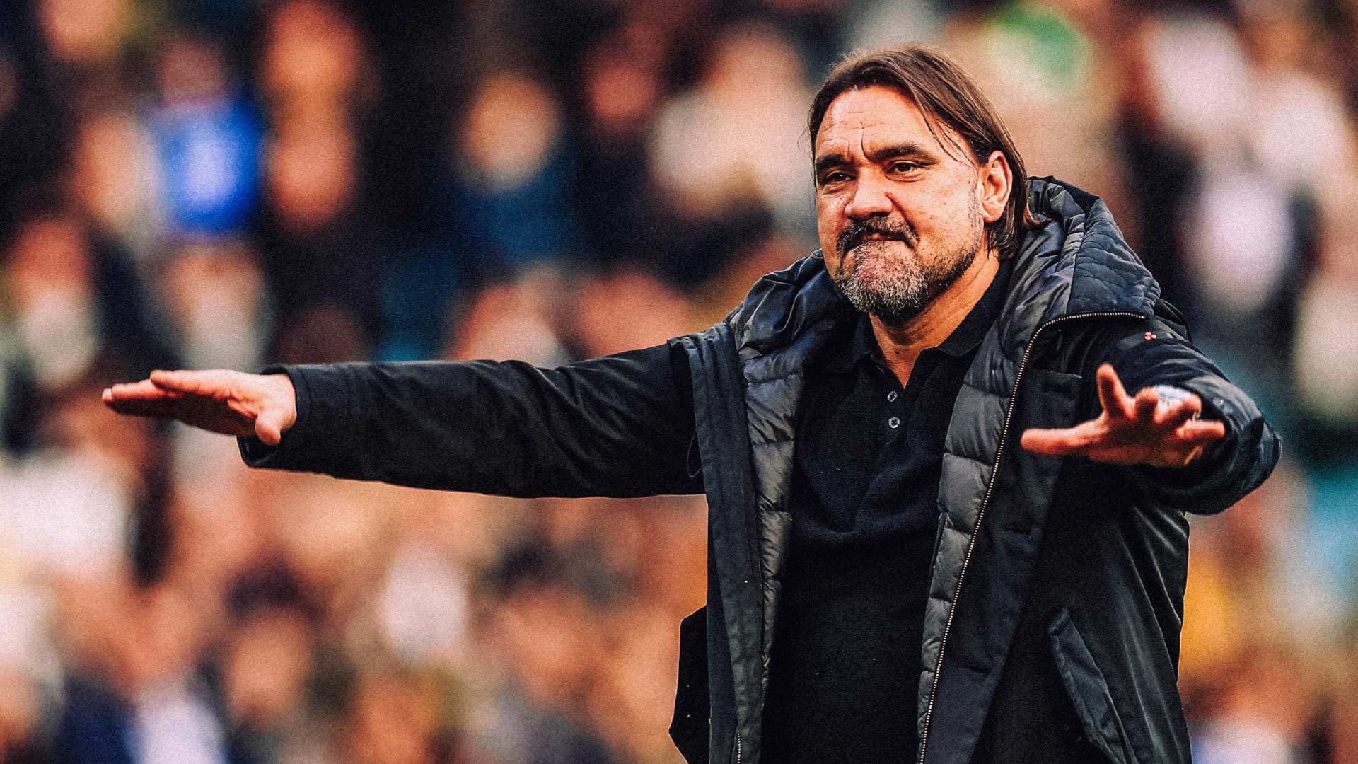 Daniel Farke saluting the crowd after yet another Leeds United win. He looks justifiably smug