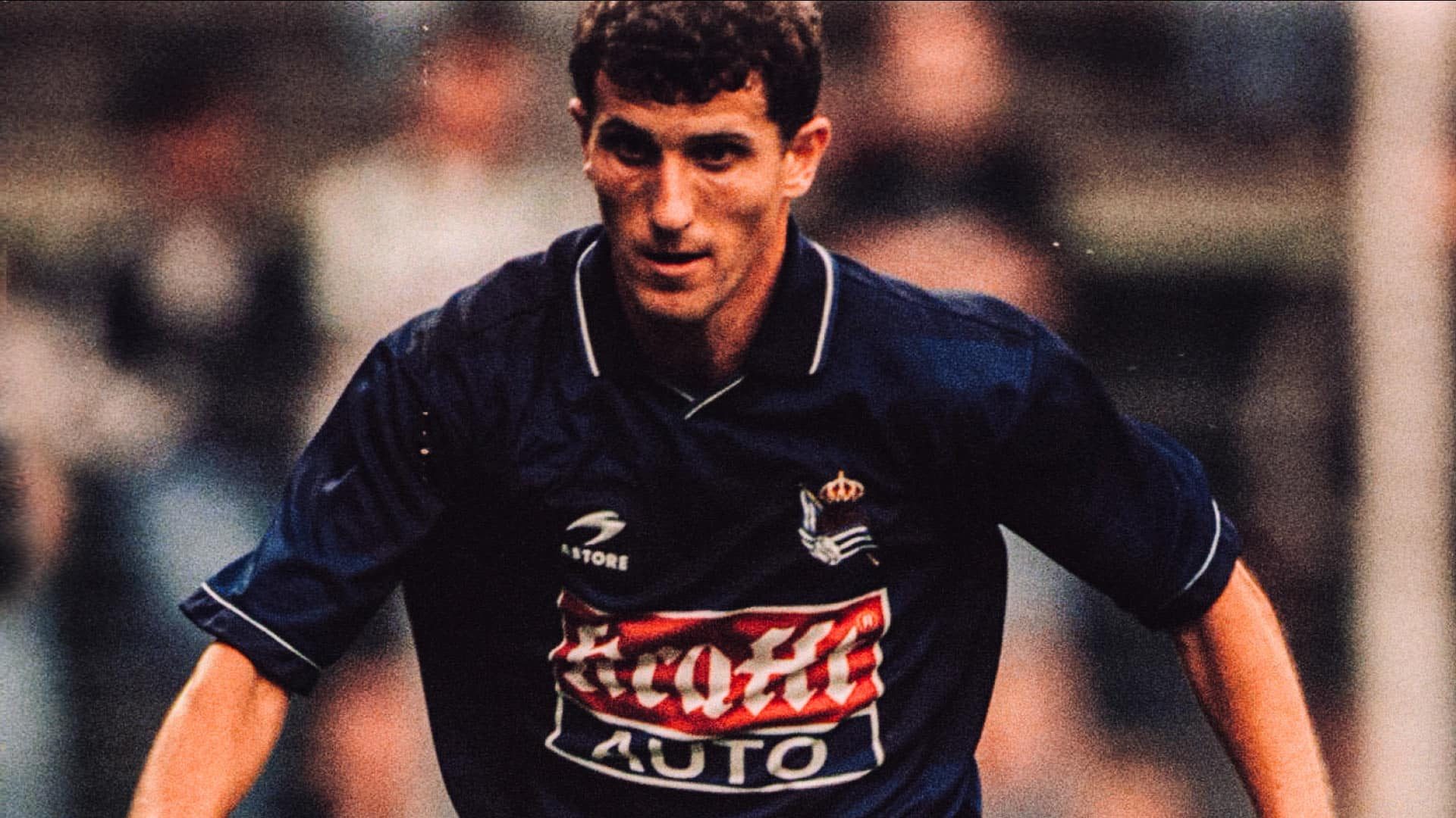 Javi Gracia playing for Real Sociedad in the 1990s. He looks exactly the same as he does now