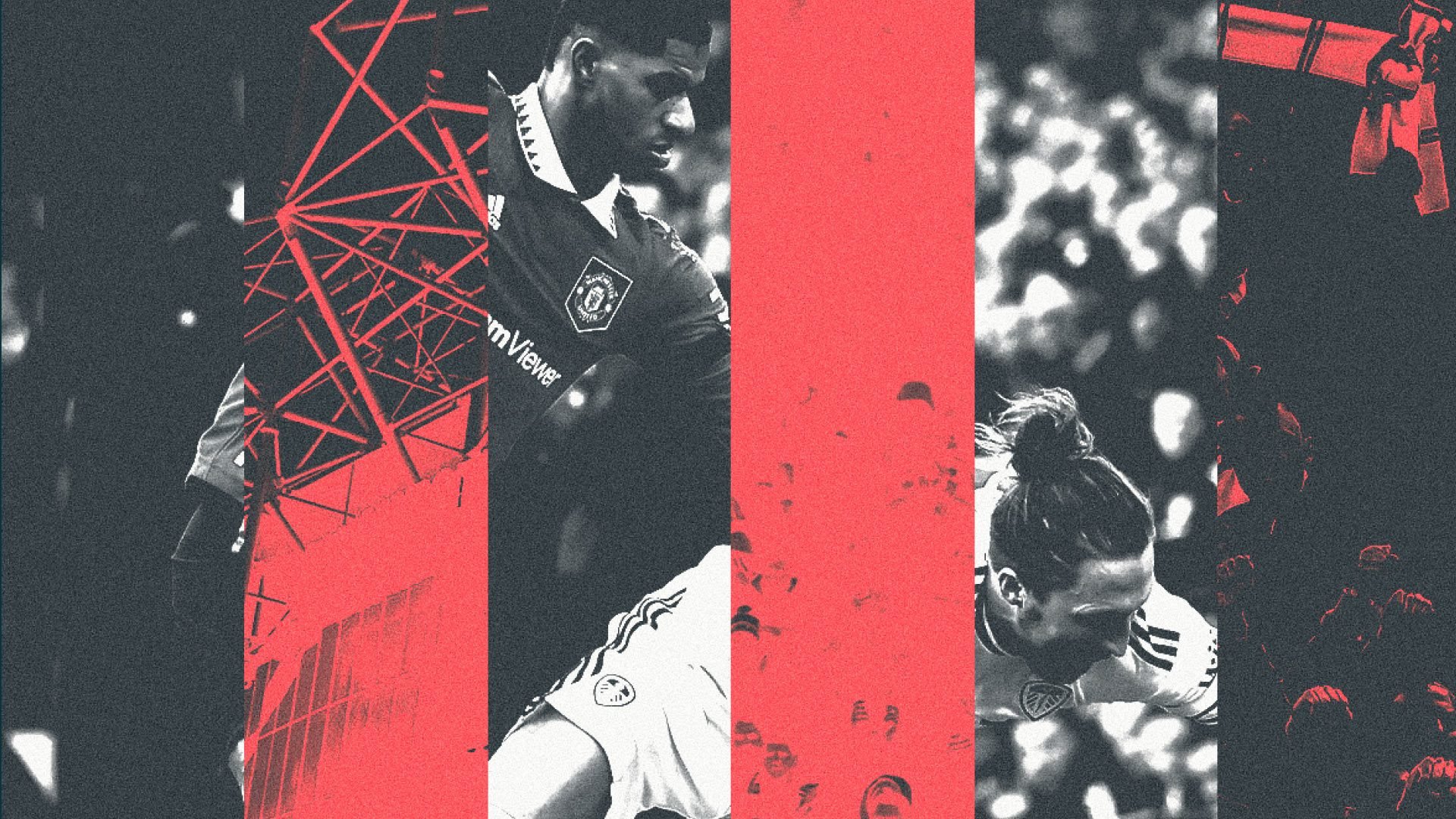 Luke Ayling flopping to the floor after what must have been a terribly forceful push from Marcus Rashford