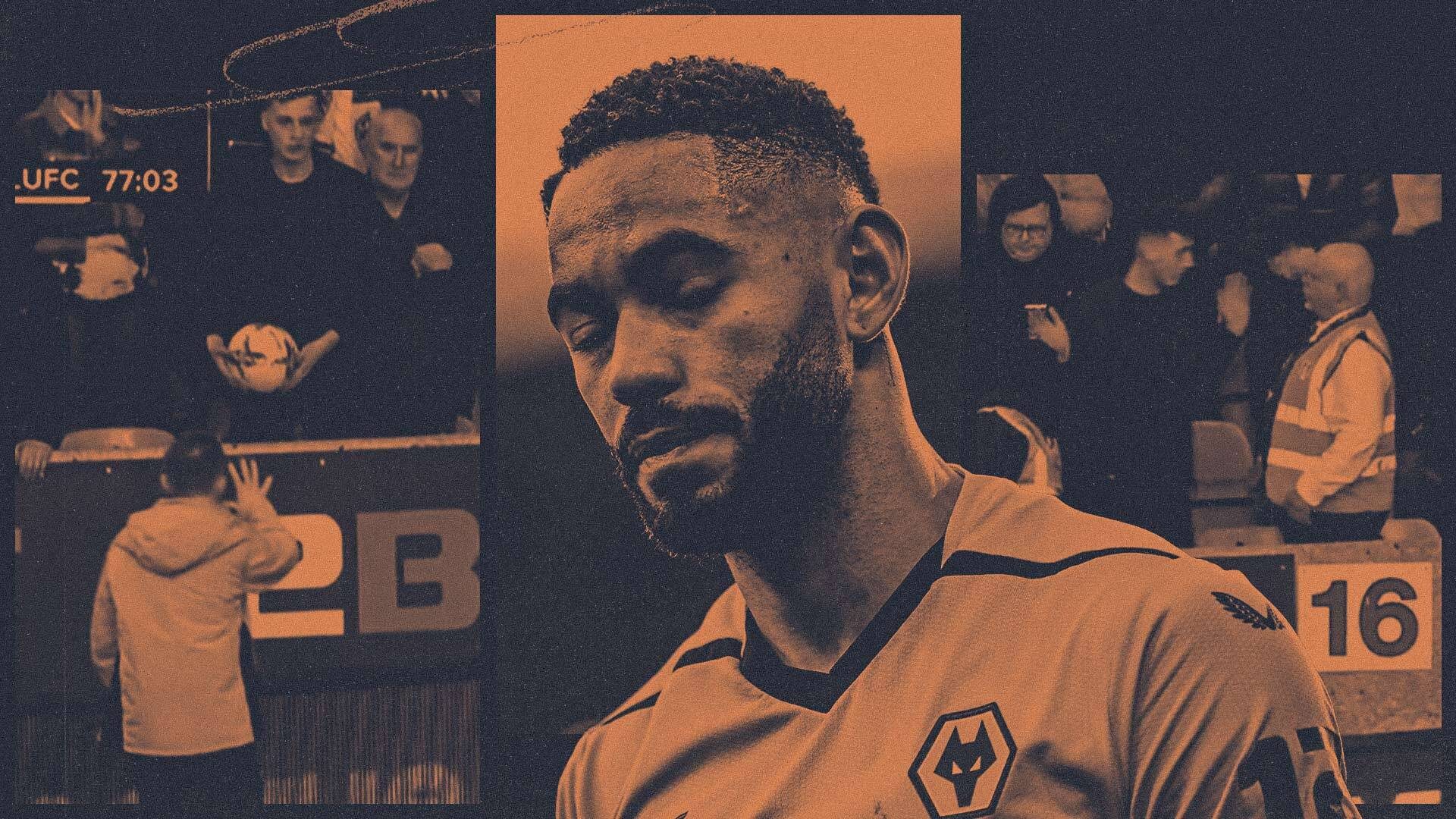cunha-ball A collage of images featuring Matheus Cunha looking sad and Leeds fan Jaden Marshall in the away end — in one photo he's holding the ball, in the other the ball has disappeared and he's holding his hands up, like an innocent man