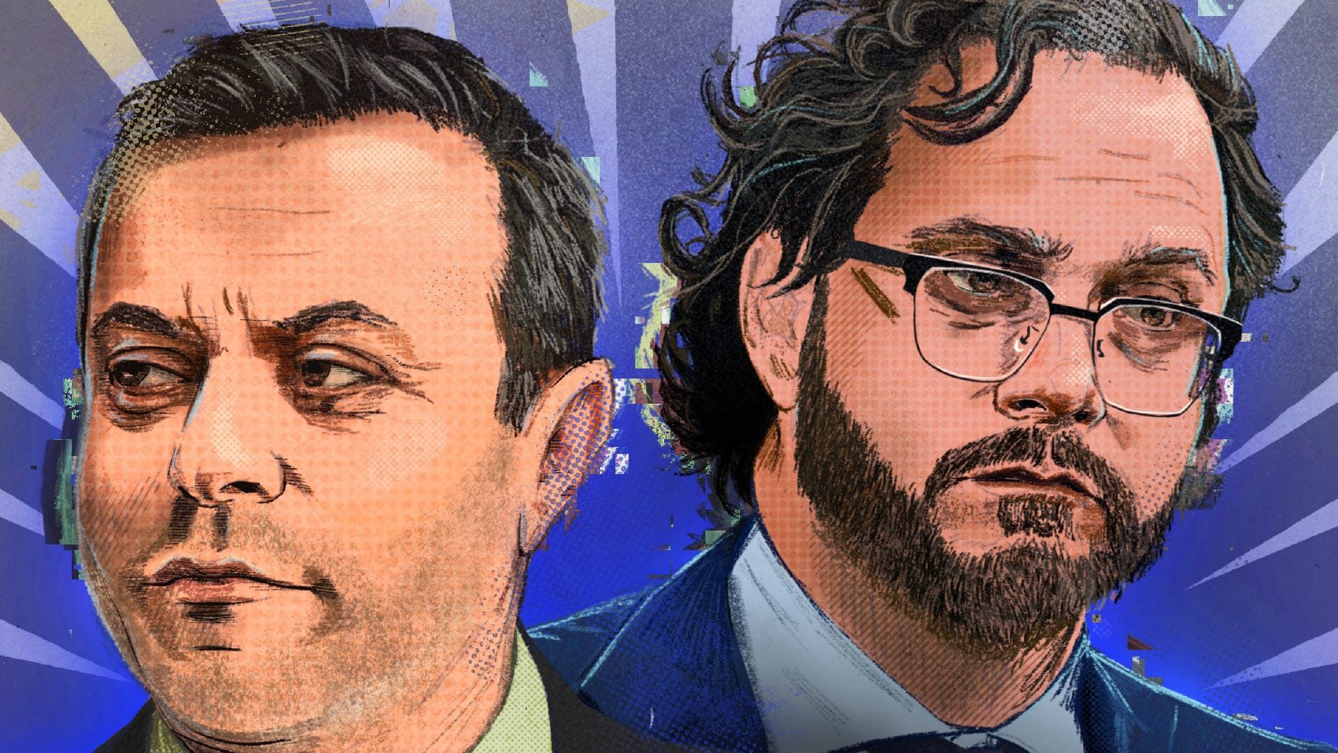 An illustration of Andrea Radrizzani and Victor Orta, looking like they're concentrating on another bad idea