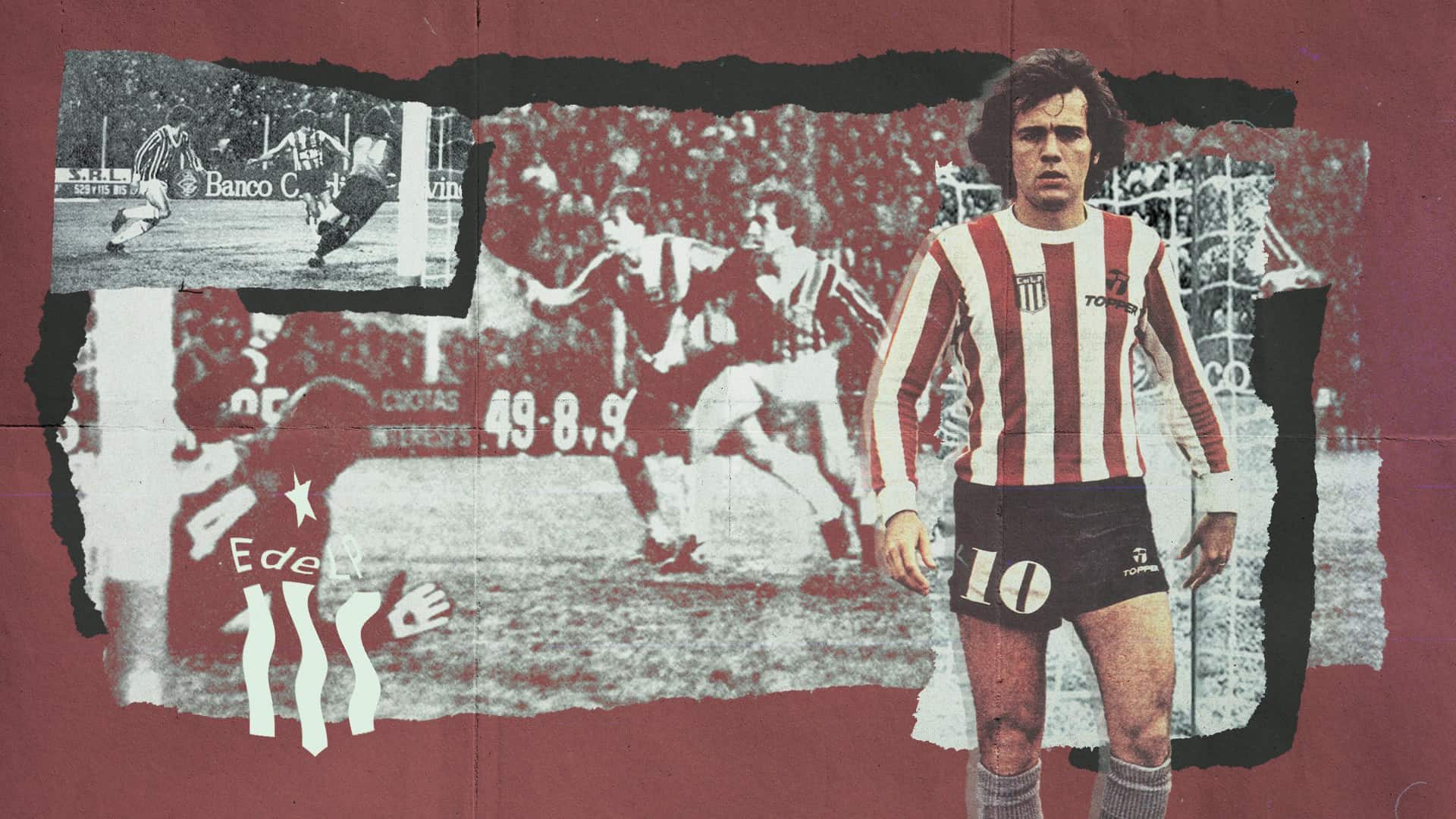An image of Alex Sabella looking great in the red and white stripes of Estudiantes