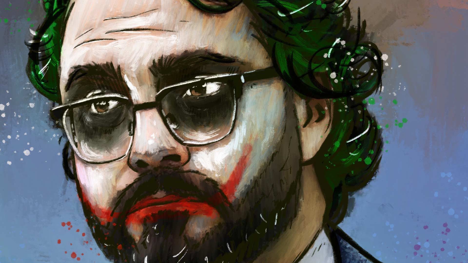 An illustration of Victor Orta as a sad clown. It's a metaphor.